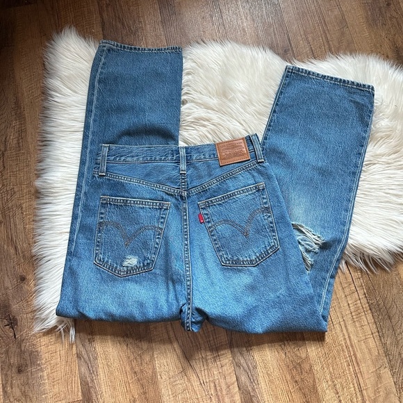 LEVI’S Ribcage Ankle Straight Jeans In Medium Wash - Picture 5 of 5